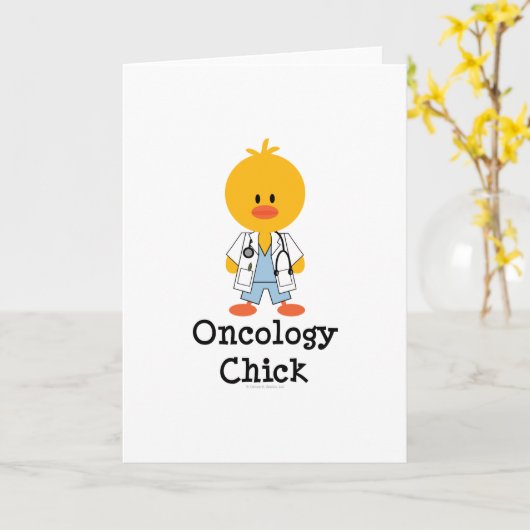 Carte de voeux Oncology Chick (Fleur jaune)