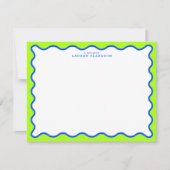 Carte de vœux ondulée néon lime et bleu électrique (Devant)