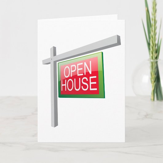 Carte de voeux Open House Real Estate Sign