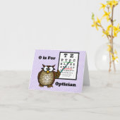 Carte de voeux Optician Chouette Drôle (Fleur jaune)