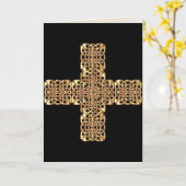 carte de voeux or céleste croix (Fleur jaune)