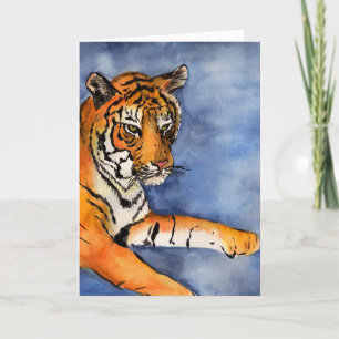 Carte de voeux Orange Bengal Tiger (Vertical)