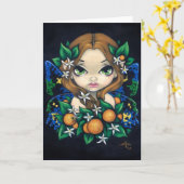 Carte de voeux "Orange Blossom Fairy" (Fleur jaune)