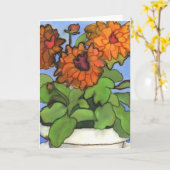 Carte de voeux Orange Dahlia (Fleur jaune)