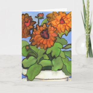 Carte de voeux Orange Dahlia