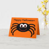 Carte de voeux Orange d'Araignée d'Halloween (Fleur jaune)
