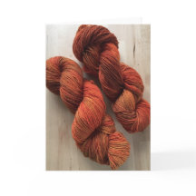 Carte de voeux orange de fil de Handdyed