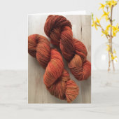 Carte de voeux orange de fil de Handdyed (Fleur jaune)