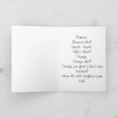 Carte de voeux orange de plaisanterie de Coup-coup (Intérieur)