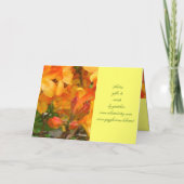 Carte de voeux orange de plaisir de soleil (Dos)