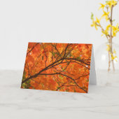 Carte de voeux orange du feu (Fleur jaune)