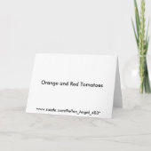 Carte de voeux orange et rouge de tomates (Dos)
