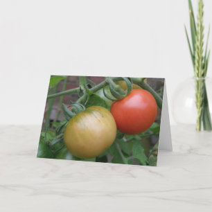Carte de voeux orange et rouge de tomates