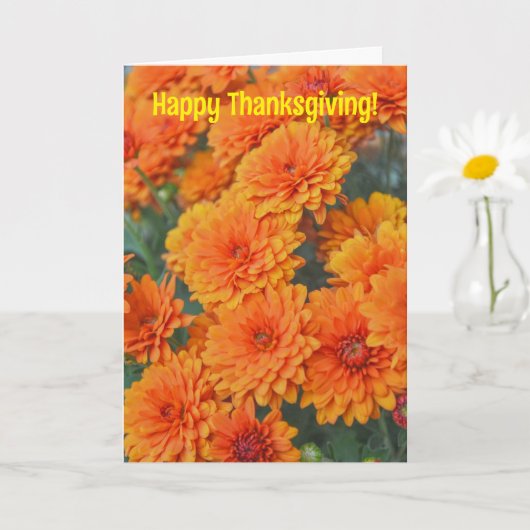 Carte de voeux Orange Fleur maman Thanksgiving (Petite plante)