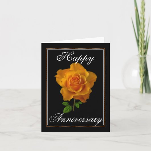Carte de voeux Orange Rose Happy Anniversaire (Devant)