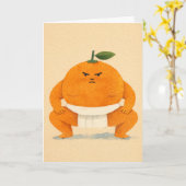 Carte de vœux Orange Sumo (Fleur jaune)
