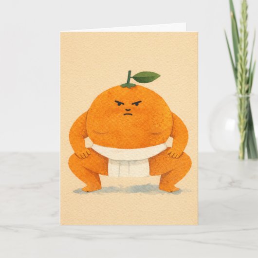 Carte de vœux Orange Sumo (Devant)
