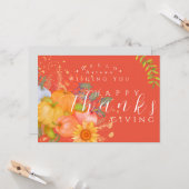 Carte de voeux Orange Thanksgiving Automne (Devant/Arrière en situation)