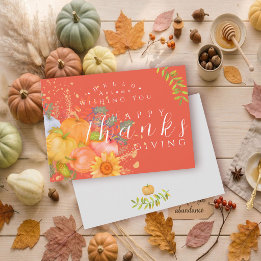 Carte de voeux Orange Thanksgiving Automne
