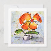 Carte de voeux Orange Watercolor Flower (Devant)
