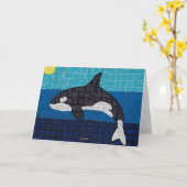 Carte de vœux Orca (simple) (Fleur jaune)