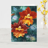 Carte de voeux Orchidée (Fleur jaune)