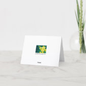 Carte de vœux orchidée jaune sur fond vert (Dos)