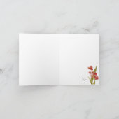 Carte de vœux Orchidée Rouge pliée (Intérieur)