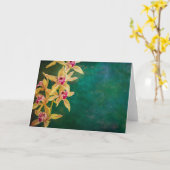 Carte de voeux orchidée, vide à l'intérieur (Fleur jaune)