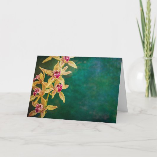 Carte de voeux orchidée, vide à l'intérieur (Devant)