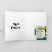 Carte de voeux orientée de bouteille de vin (Intérieur)