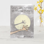 Carte de voeux orientée de marionnette d'ombre (Fleur jaune)