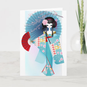 Carte de voeux Origami Doll