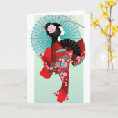 Carte de voeux Origami Doll (Fleur jaune)