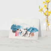 Carte de voeux originale d'aquarelles de (Fleur jaune)