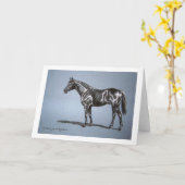 Carte de voeux originale de blanc d'art de cheval (Fleur jaune)