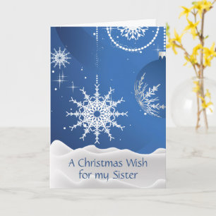 Carte de vœux Ornement de Noël & flocons de neige