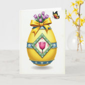 Carte de vœux Ornement de printemps (Fleur jaune)