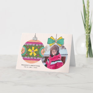 Carte de voeux ornementale de Noël - Orange