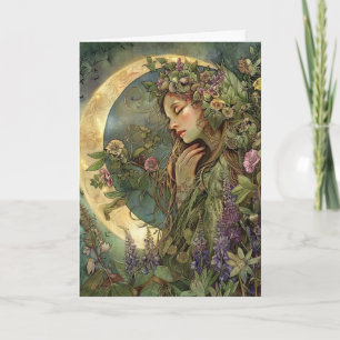 Carte de vœux Ostara Croissant de Lune