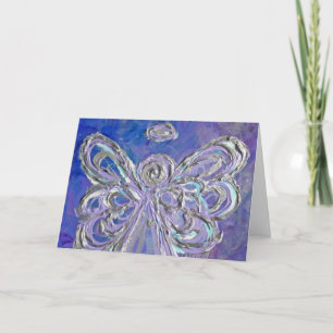 Carte de voeux ou cartes de notes pourpre Angel