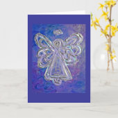 Carte de voeux ou cartes de notes pourpre Angel (Fleur jaune)