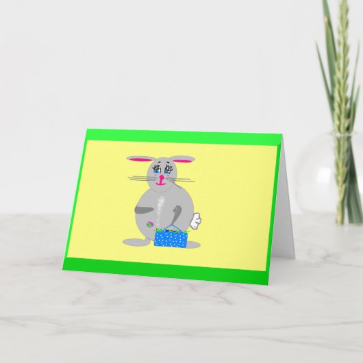 Carte de voeux ou de note de Pâques Bunny (Devant)