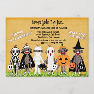 Carte de voeux ou invitation de Halloween de singe
