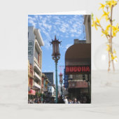 Carte de voeux ou note de Neon Buddha San Francisc (Fleur jaune)