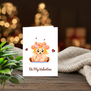 Carte de vœux ours mignon pour la Saint-Valentin