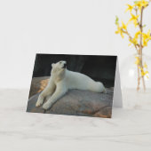 Carte de voeux Ours polaire (Fleur jaune)