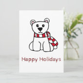 Carte de Vœux Ours Polaire Joyeux Noël (Debout devant)