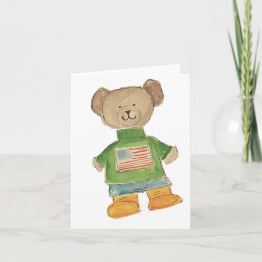 Carte de vœux ours USA (Devant)