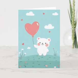 Carte de vœux Ourson d'amour mignon